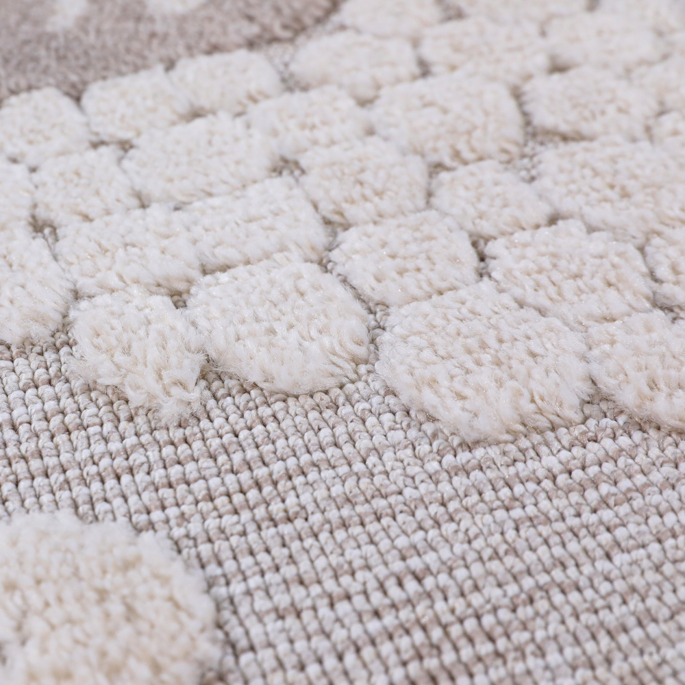 Textured Quiet Reverie Sheep Woven Rug, perfect for cozy children's rooms.