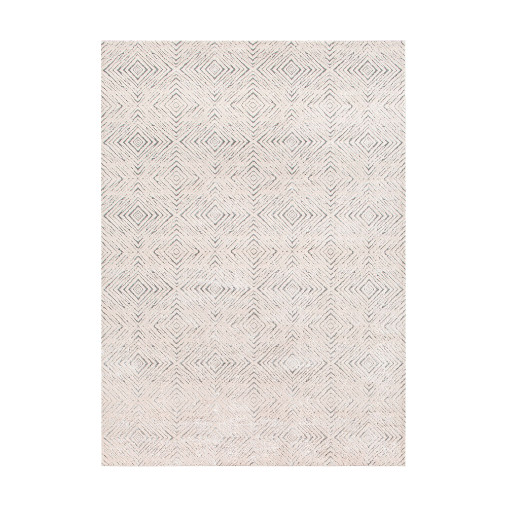 Indigo geometric textured washable rug in light tones