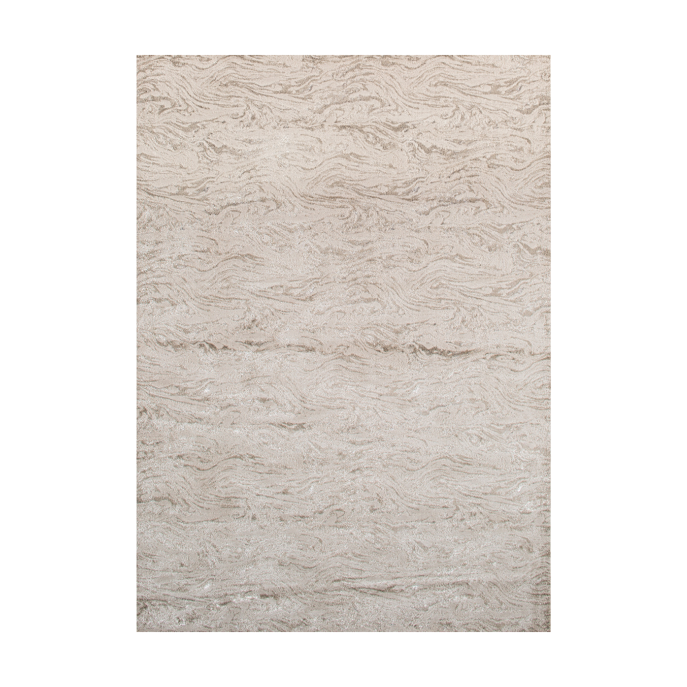 Olive abstract textured rug with wave pattern, perfect for home decor.