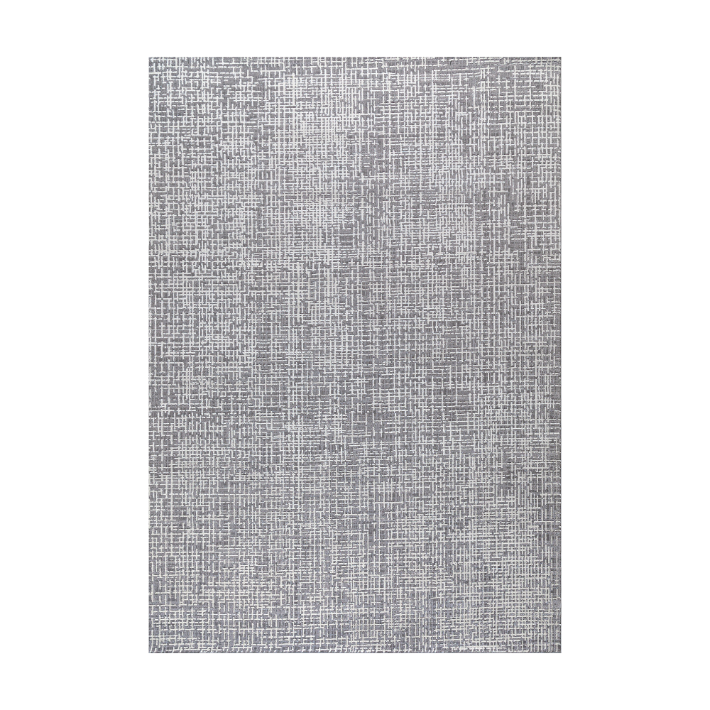 Odin checkered textured rug in grey for modern home decor