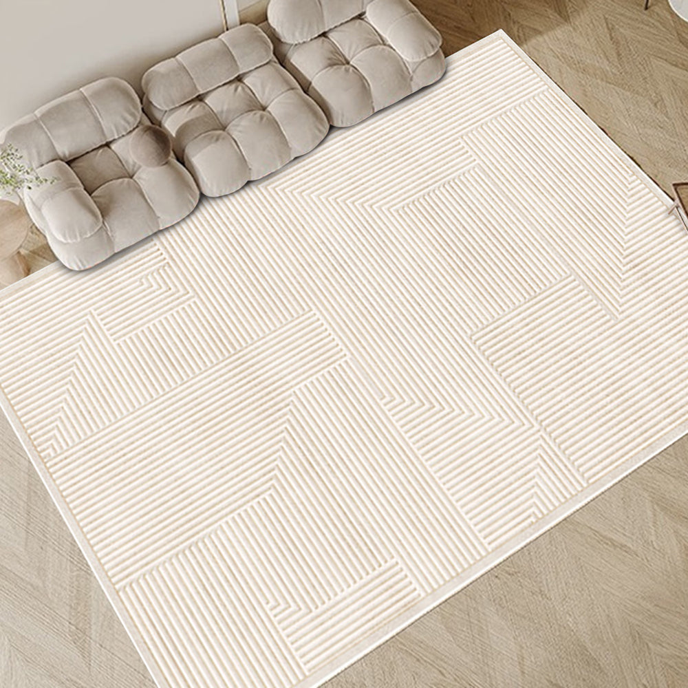 Ivory Labyrinth Tapis à Rayures