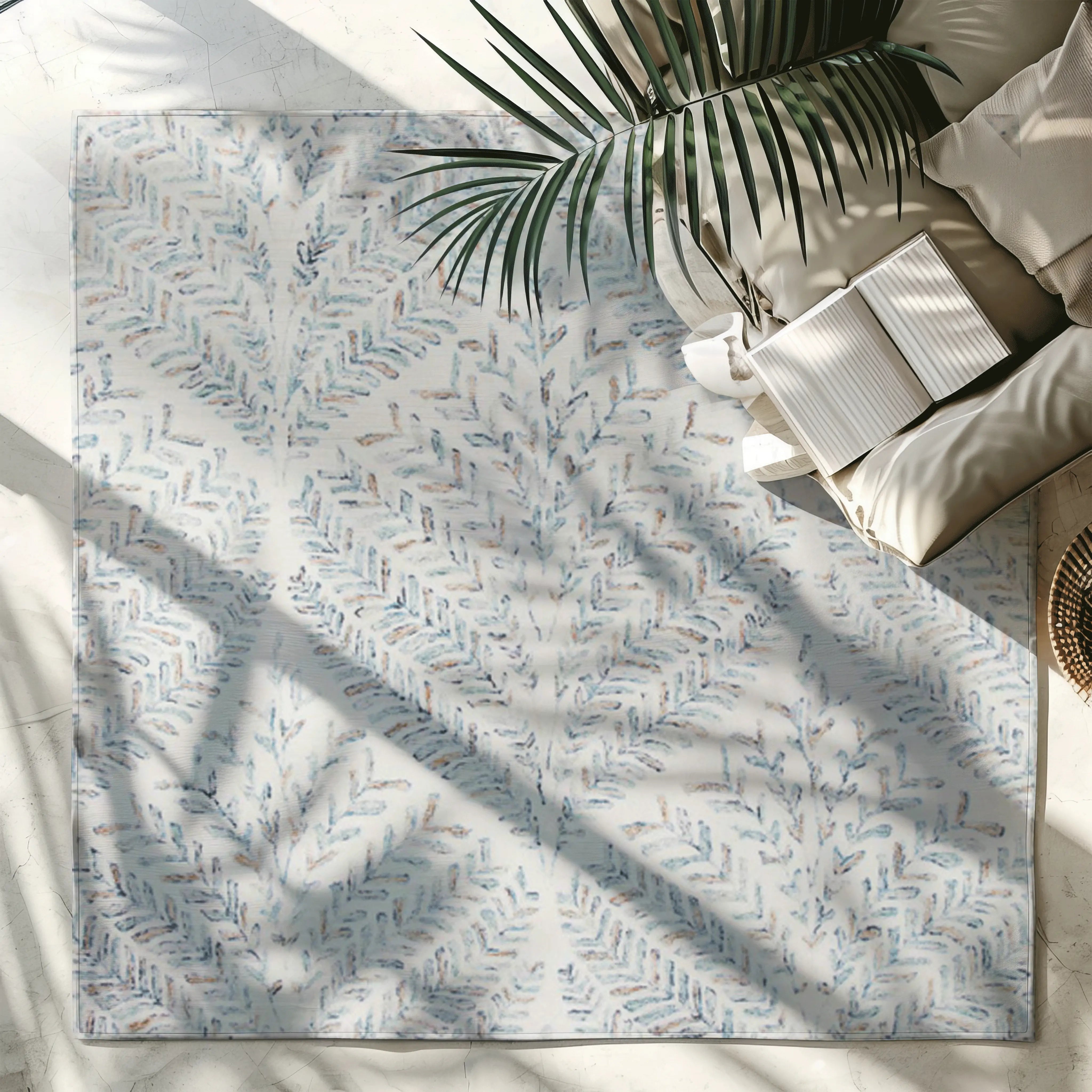 Tapis Serein Coucher de Soleil Feuilles