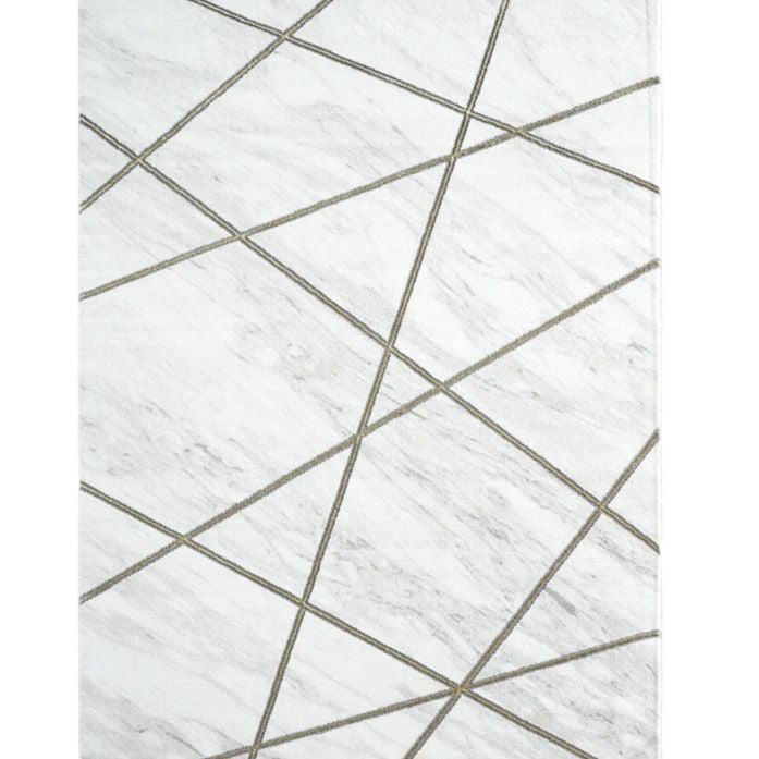 Contemporain Miroir Blanc Tapis