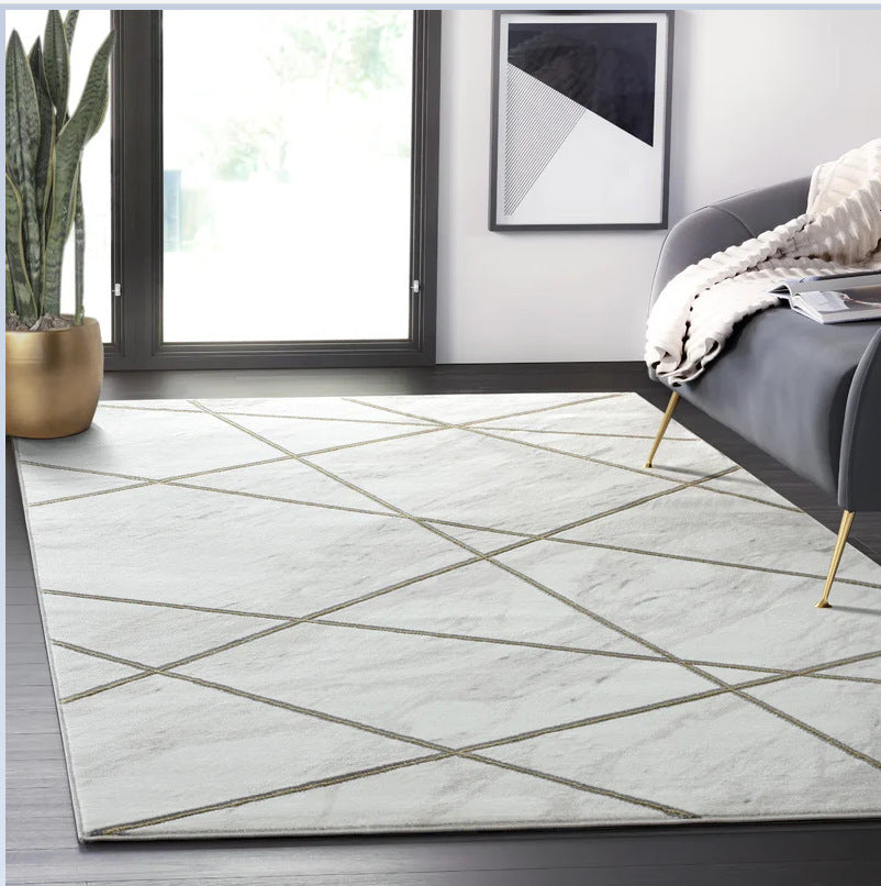 Contemporain Miroir Blanc Tapis